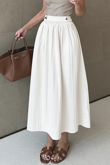 Women's Flowy High Waist A-Line Skirt