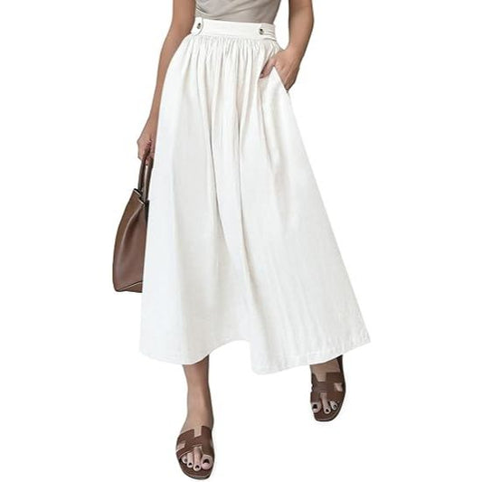 Women's Flowy High Waist A-Line Skirt