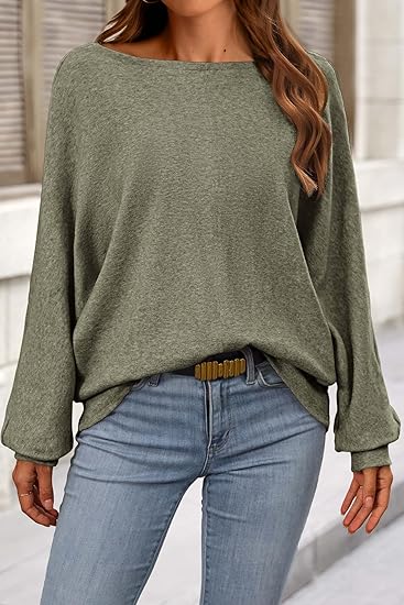 Autumn women's casual pullover off-shoulder sweater